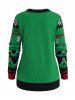 Christmas Tree Alpaca Snowflake Graphic Pullover Sweater -  