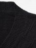 Plus Size Cut Out Solid Color V Neck Drop Shoulder Sweater -  
