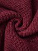 Plus Size Colorblock V Neck Mini Sweater Dress -  
