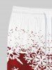 Pantalon de Survêtement en Blocs de Couleurs Gothique Flocon de Neige Imprimé à Cordon - Rouge XS