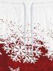 Gothic Christmas Snowflake Colorblock Print Drawstring Sweatpants For Men -  