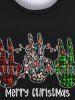 Gothic Christmas Light Skeleton Claws Letters Print Sweatshirt For Men -  