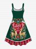 Plus Size Christmas Tree Elk Mushroon Birds Rabbit Heart Corset Belt Lace Up 3D Print Tank Dress -  