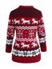 Christmas Elk Snowflake Chevron Graphic Crew Neck Sweater -  