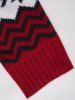 Christmas Elk Snowflake Chevron Graphic Crew Neck Sweater -  