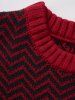 Christmas Elk Snowflake Chevron Graphic Crew Neck Sweater -  