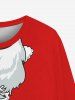T-shirt Imprimé Barbe de Père Noël 3D - Rouge M
