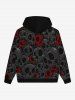 Gothic Skulls Print Zip Up Pockets Hoddie For Men -  