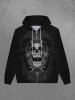 Gothic Skeleton Skull Geometric Graphic Print Zip Up Pockets Hoodie For Men -  