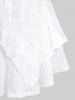 Robe Pull Asymétrique Texturée Superposée à Ourlet en Dentelle en Velours à Lacets Grande Taille - Blanc 1X | US 14-16