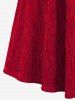 Robe Linge A Texturée Jointive Côtelé à Lacets de Grande Taille 2 en 1 - Rouge 1X | US 14-16
