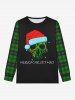 Ensemble T-shirt Imprimé Crâne et Chapeau de Noël Style Gothique pour Homme - Vert S