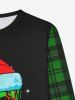 Ensemble T-shirt Imprimé Crâne et Chapeau de Noël Style Gothique pour Homme - Vert 3XL