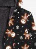 Gothic Christmas Gingerbread Man Skeleton Skull Candy Snowflake Star Print Zip Up Pockets Fleece Lining Hoodie For Men -  