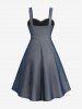 Plus Size Floral Lace Trim Ruched Crisscross Sparkling Sequin Glitter Tank Party Dress -  