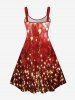 Plus Size Heart Tassel Sparkling Sequin Glitter 3D Print Tank Party Dress -  