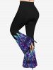 Plus Size Christmas Tree Hat Star Letters Glitter 3D Print Flare Disco Pants -  