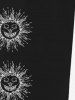 Gothic Sun Print Pockets Drawstring Sweatpants For Men -  