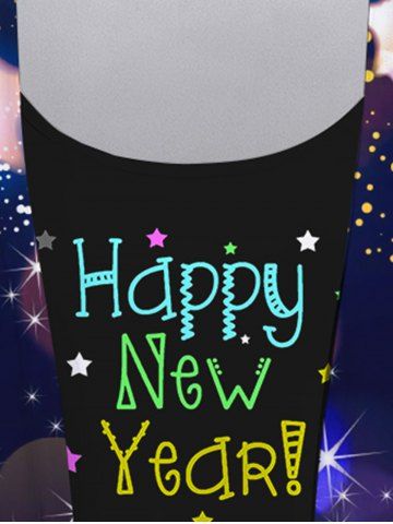 Plus Size Glitter Sparkling Colorful Stars Light Beam Bubble Letters Print Ombre Patchwork 2 in 1 Long Sleeves T-shirt