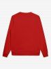 Sweatshirt Gothique en Ruban Imprimé Sapin de Noël Crâne et Etoiles pour Hommes - Rouge XL