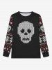 Gothic Christmas Snowflake Skulls Knitted 3D Print T-shirt and Jogger Pants Pajama Set For Men -  
