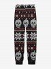 Gothic Christmas Snowflake Skulls Knitted 3D Print T-shirt and Jogger Pants Pajama Set For Men -  