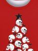 Gothic Christmas Tree Skulls Star Bat Ribbon Print Sweatshirt For Men - Rouge 6XL