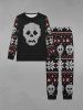 Gothic Christmas Snowflake Skulls Knitted 3D Print T-shirt and Jogger Pants Pajama Set For Men -  