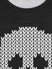 Gothic Christmas Snowflake Skulls Knitted 3D Print T-shirt and Jogger Pants Pajama Set For Men -  