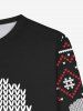 Gothic Christmas Snowflake Skulls Knitted 3D Print T-shirt and Jogger Pants Pajama Set For Men -  