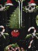 Gothic Christmas Tree Hat Skulls Wreath Candy Print Drawstring Wide Leg Sweatpants For Men -  