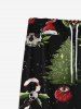 Gothic Christmas Tree Hat Skulls Wreath Candy Print Drawstring Wide Leg Sweatpants For Men -  