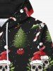 Gothic Christmas Tree Hat Skulls Wreath Candy Print Fleece Lining Drawstring Hoodie For Men -  