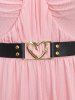 Haut Couverture Brillant Côtelé Bouclé en Couleur Unie Grande Taille avec Ceinture - Rose clair L | US 12
