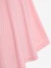 Haut Couverture Brillant Côtelé Bouclé en Couleur Unie Grande Taille avec Ceinture - Rose clair L | US 12