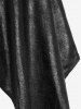 Plus Size Buckle Grommets PU Leather Moon Star Zipper Asymmetrical Skirt -  