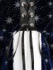 Lace Up Fur Trim Silver Stamping Velvet Coat and 3D Star Glitter Ripped Printed Skinny Leggings Plus Size Outfit -  