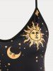 Plus Size Sun Moon Star Print Cami Top (Adjustable Shoulder Strap) -  