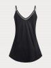 Plus Size Colorful Rose Flower Skulls Butterfly Print Cami Top (Adjustable Shoulder Strap) -  