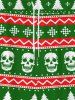 Gothic Christmas Tree Snowflake Striped Skulls Print Wide Leg Pull On Drawstring Sweatpants For Men -  