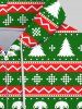 Gothic Christmas Tree Snowflake Skulls Striped Print Zipper Pocket Drawstring Hoodie For Men -  