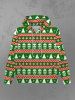 Gothic Christmas Tree Snowflake Skulls Striped Print Zipper Pocket Drawstring Hoodie For Men - Vert 6XL