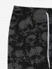 Pantalon de Survêtement Déchiré Gothique Imprimé Crâne Flamme avec Poche à Cordon de Serrage pour Homme - Noir M