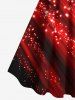 Plus Size Christmas Sparkling Sequin Glitter Gem Buckle 3D Print Tank Party Dress -  