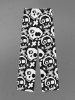 Gothic Skulls Cross Print Drawstring Wide Leg Sweatpants For Men -  