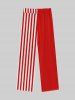 Gothic Two Tone Stripe Print Wide Leg Drawstring Sweatpants For Men -  