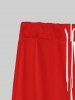 Pantalon de Survêtement en Deux Couleurs Gothique Imprimé Rayures avec Cordon de Serrage pour Hommes - Rouge 5XL