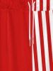 Pantalon de Survêtement en Deux Couleurs Gothique Imprimé Rayures avec Cordon de Serrage pour Hommes - Rouge 5XL