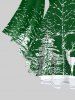 Plus Size Christmas Tree Snowflake Elk Print Flare Sleeves Lattice Top -  