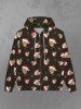 Gothic Christmas Hat Skulls Snowflake Print Zipper Pocket Drawstring Hoodie For Men -  